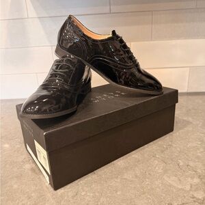 Barneys New York Pattern Leather Loafers